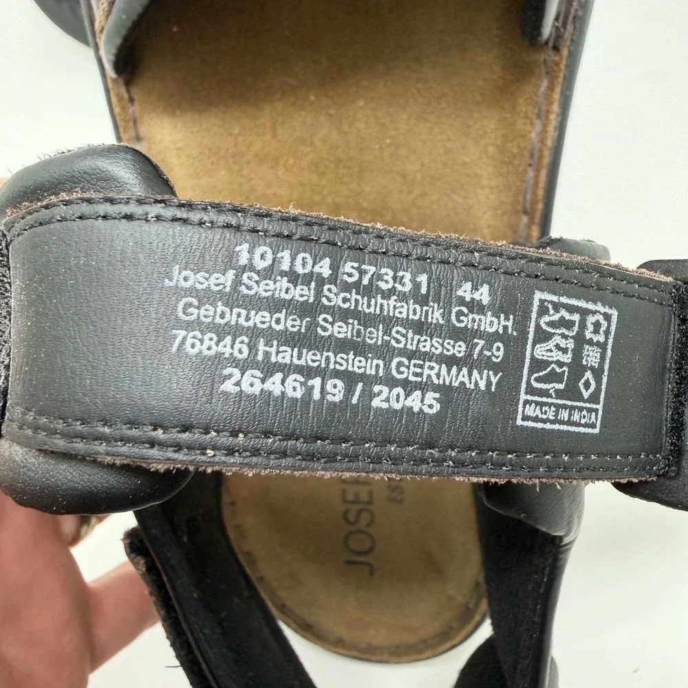 Josef Seibel Mens 44 US Brown Leather Adjustable Strap Sport Sandals Gorpcore